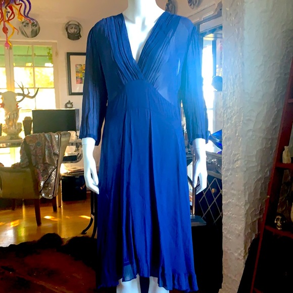 Rayon Georgette navy dress - Picture 1 of 8